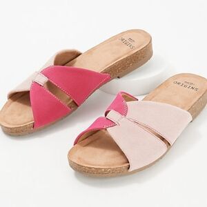 Earth Origins Lexi Sandals Women's 8M Pink Suede Slide